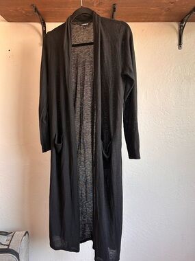 Express Black Open Front Long Cardigan